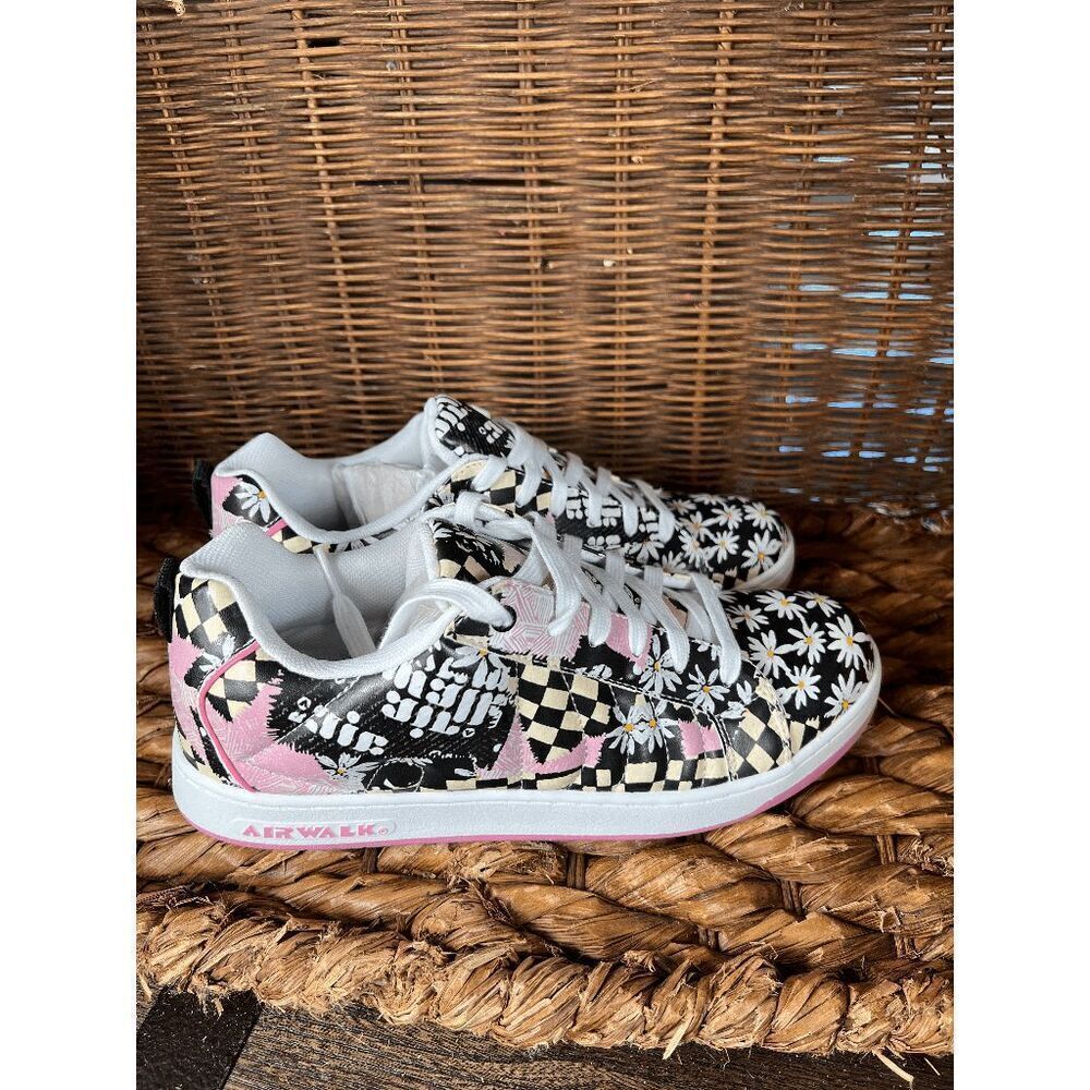 Airwalk Debz-J Women's White Black Dai Pink Skateboarding Sneakers Shoes Size 10